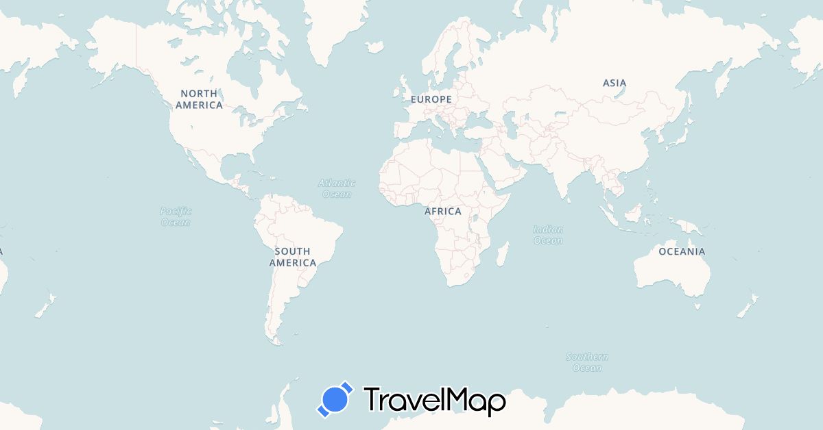 TravelMap itinerary: driving, plane, hiking, boat, hitchhiking in Bahamas, Cape Verde, Spain, France, Panama, Portugal, United States, British Virgin Islands (Africa, Europe, North America)